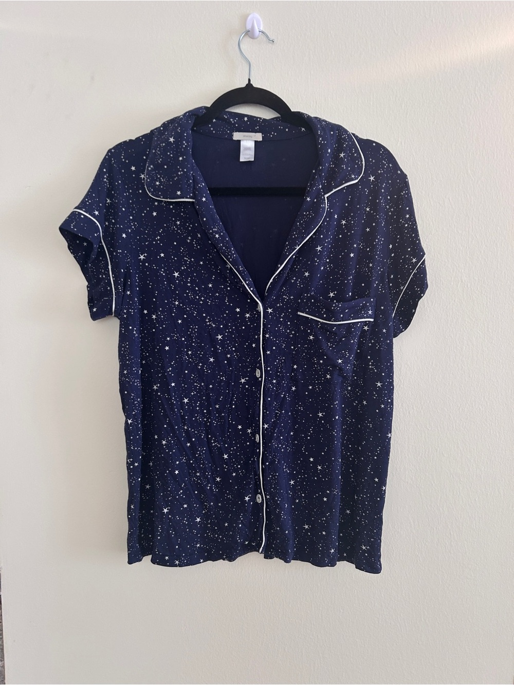 Eberjey Starry Night Short Sleeve PJ Top Size Medium